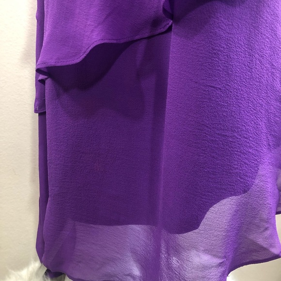 Tadashi Shoji Vintage Purple Ruffle Strapless Gown - Picture 7 of 8